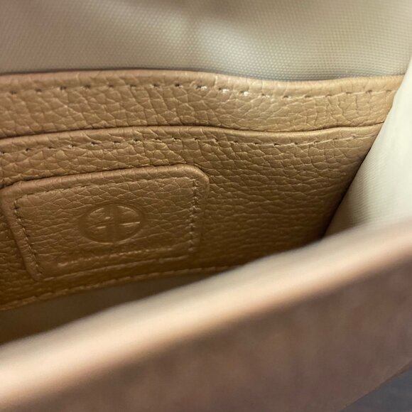 Gold Genuine Leather Mini Crossbody Bag – Chain Strap – Pebbled Leather - Picture 7 of 10